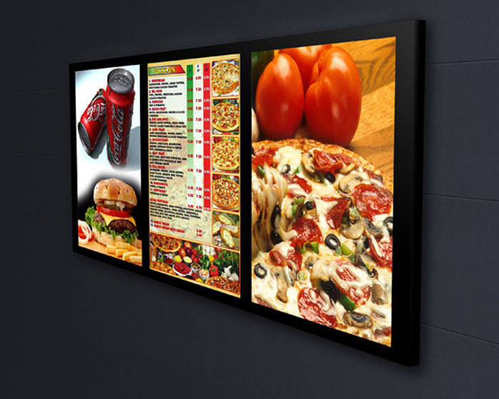 Backlit menu board large format print