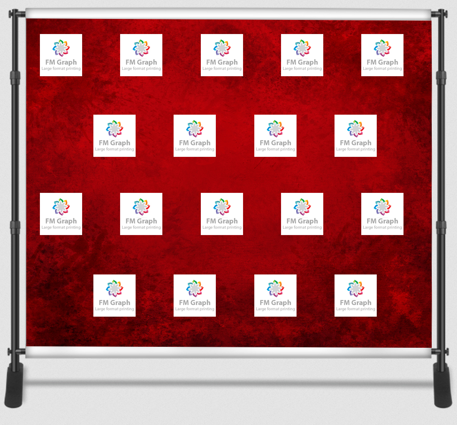 Large format step-and-repeat backdrop printed by InGraph