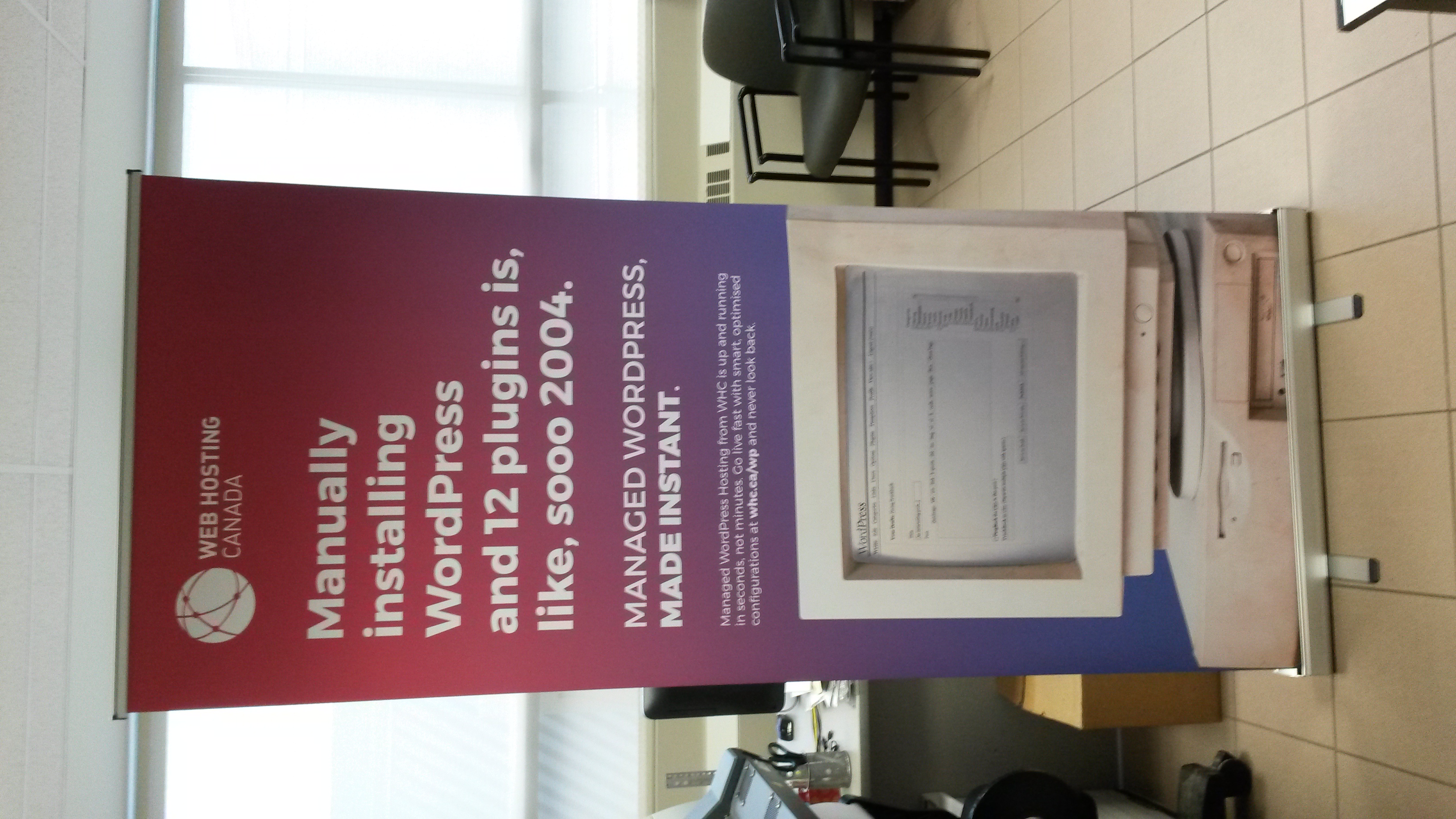 Web Hosting Canada roll-up banner printed by InGraph